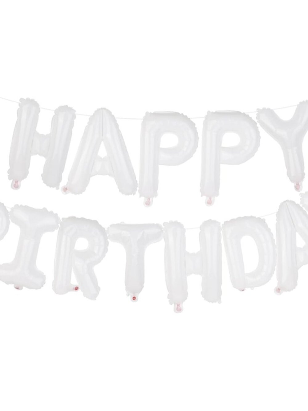 White Happy Birthday Balloons Banner 16 Inch Mylar Foil Letters